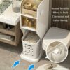 Bathroom Crevice Storage Cabinet, Floor Shelves, Free Installation, Toilet Bathroom Toilet Storage Cabinet, Washing Machine Sideboard for Small S