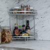 Tatkraft Moonlight Rust Proof Aluminum 3 Tier Shower Corner Rack, Bathroom Shelf
