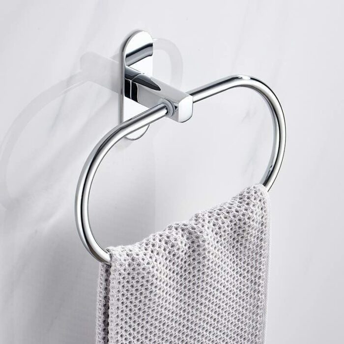 RAKUTE Home Storage Bathroom Accessories, Stainless Steel Wall Mounted Hand Towel Ring Holder, Multifunction Towel Rack Hanger Organizer Bathroom