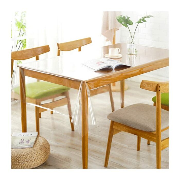 Transparent Tablecloth PVC Table Protector Heavy Duty Kitchen Table Cover, Waterproof Plastic Table Cover, Crystal Clear PVC Tablecloth Protector