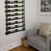 AQAREA Wine Rack Wall Mounted: 20 Bottles Hanging Wine Rack Wall Mount - Black Wall Wine Storage Holder