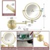 RECKODOR Led Vanity Mirror Wall Mounted Gold 8" Brass Rechargeable Lighted, 1X/5X Magnifying Double Sided Make up Mirror with Light, 360 Swivel E