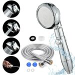 Shower Head, High Pressure Shower Head and Hose 2m Set, Portable Adjustable Water Saving Shower Heads Universal Replacements to Increase Pressure