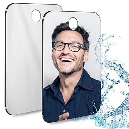 2 Pack Shower Mirror Fogless for Shaving Mirror,6"x4"Small Mirror for Wall Hanging,Camping Travel Mirrors,Unbreakable Handheld Locker,Makeup Plas
