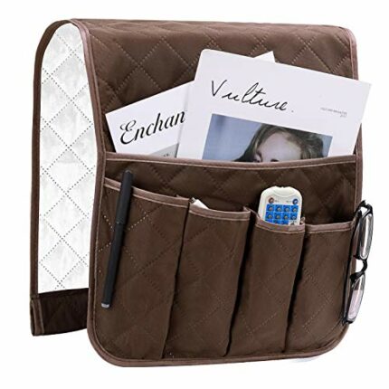 Sofa Armrest Organizer, Anti-Slip Caddy Pocket for Couch Armchair, Cloth Storage Pouch Holder for Cellphone Magazines Glasses TV Remote Control,
