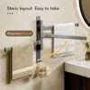 Self Adhesive Swivel Towel Rail Wall Mounted Towel Rack Holder with 3 Swivel Bars 180° Rotatable Bathroom Towel Holder | 2 Installation Methods D
