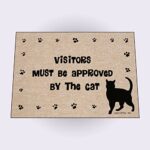 Visitors Must Be Approved By The Cat Doormat - Kitty Paws Welcome Rug