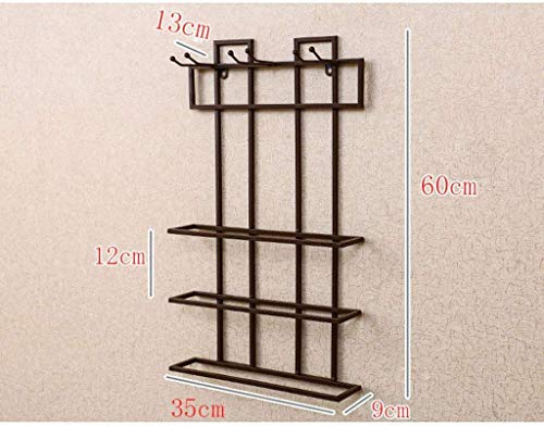 OUSIKA Wine Racks,Wall Mounted Metal Wine Rack Organizer Rustic Wine Shelf Stem Glass Holder & Wine Cork Storage Wine Glass Rack Hanging -Wall Wi