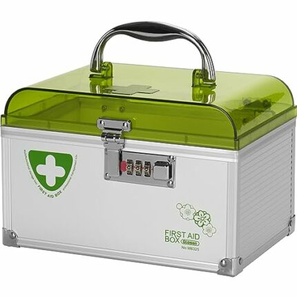 Glosen First Aid Box Lockable Medicine Storage Box with Child Safe Lock 【X-Small】