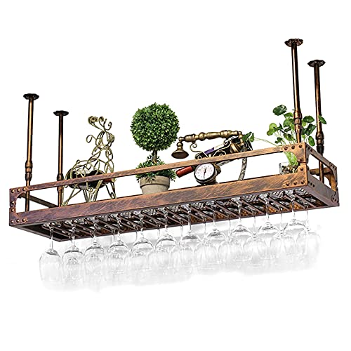 OUSIKA Wine Racks,Wine Bottle Glass Racks Modern Ceiling-Type Wine Holder,Grid Metal Frame,Wall Mounted Wine Bottle Holder Hanging Wine Glass Rac