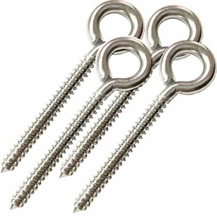 AIVOOF Swing Hooks, 4 Pack M8 Heavy Duty Large Swing Hooks Hammock Hanging Kit Eye Screws 1200LB Capacity Swing Hardware for Yoga Hammock Swing C