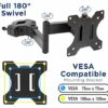 Mount-it! Universal VESA Pole Mount with Articulating Arm | Full Motion TV Pole Mount Bracket | VESA 75 100 | Fits TVs or Monitors Up to 32 Inche