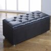 CROWN FAUX LEATHER DIAMANTE OTTOMAN TOY STORAGE BLANKET BOX (RED)