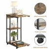rattantree C Shaped Side Table,End Table with Wheels for Sofa and Bed,C Bedside Table with Storage,for Small Space, Living Room, Bedroom