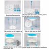 CHEWO Bath Stools,Round Shower Stool Bath Stool with Padded Rotating Adjustable Legs Blue Non-Slip Seat Bath Bench Lightweight with Storage Shelf