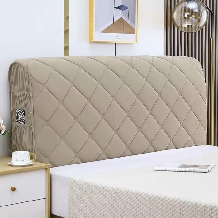 SUCHETA Velvet Bed Headboard Slipcover Full Queen California King Size Bed, Stretch Bed Headboard Cover Soft Dustproof Protector (Color : F, Size