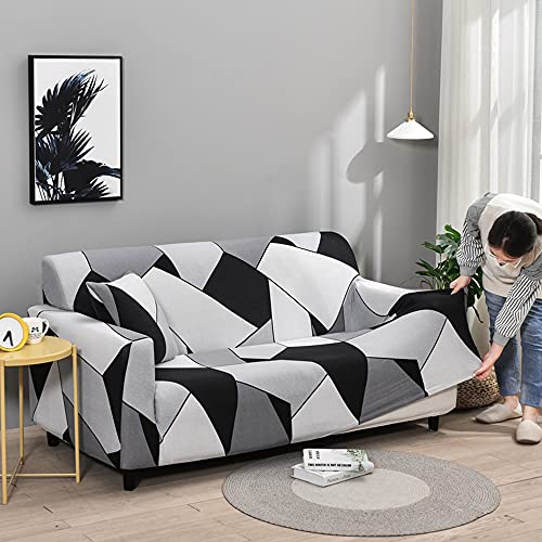 Hggzeg Sofa Cover, High Stretch Elastic Fabric 1 2 3 Seater Sofa Slipcover Chair Printed Couch Cover Non Slip Furniture Protector Cover, Machine