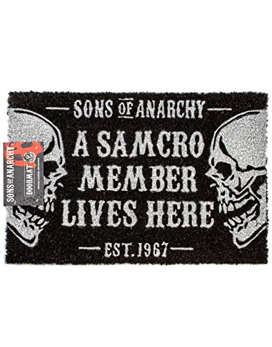 Sons Of Anarchy Door Mat Black Skull SAMCRO One Size