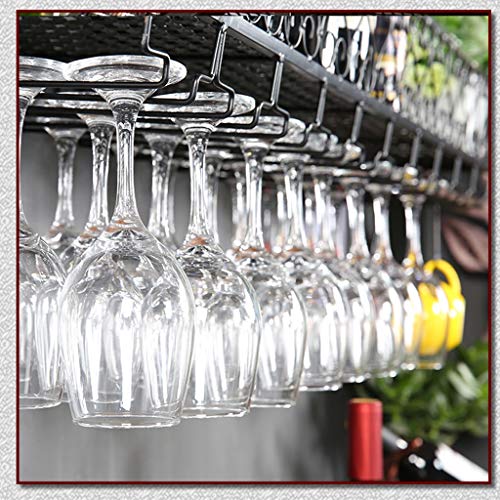 PIBM Stylish Simplicity Wine Shelf European Wrought Iron Hanging Wine Rack, Creative Wall Hanging Wine Rack, Black , 120CM