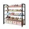 5-Tier Shoe Rack For Closet 15-20 Pairs Metal Free Standing Shoe Organizer Easy Assembly Shoe Storage Sturdy Shoe Shelf For Entryway, Garage, Bed