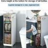 OPSREY Slim Toilet Paper Storage Cabinet Skinny Bathroom Storage Cabinet Cabinet Toilet Paper Stand For Small Space 4-Tier Slim Toilet Paper Stor