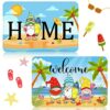 2 Pieces Bee Gnomes Welcome Door Mats Gnome Honey Bee Kind Summer Doormat Summer Kitchen Mat Bath Rug Floor Door Mats Non Slip Doormat Soft Runne