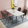 dining chair Kitchen Dining Room Furniture Chairs Dining Chairs Water Proof PU Leather Dining Chair With Metal Legs And Backrest Kitchen Living R