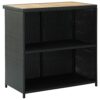 WALNUT Kitchen Bar Tables and Chairs Set Dining Room High Top Counter Height Table Set for 2 Poly Rattan Black