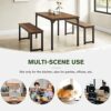 IMUsee 3-Piece Dining Table Set, Modern Table Dinette Set with 2 Benches for Kitchen, Dining Room, Space-Saving Furniture, Sturdy Structure, Easy