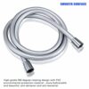 LEEFE PVC Smooth Shower Hose Flexible Anti-Kink Handheld Shower Head Hose with Brass Connections 1.5M / 59 Inch