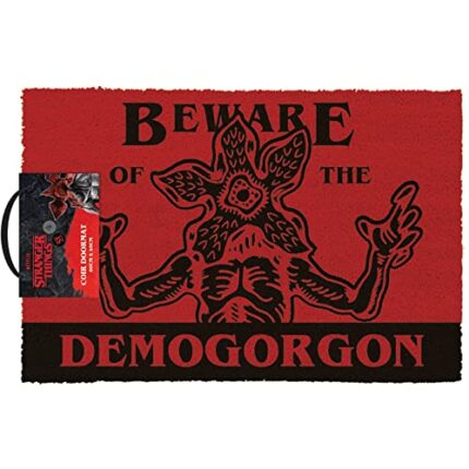Stranger Things Doormat (Beware Demogorgon Design) 40cm x 60cm Indoor and Outdoor Door Mat and Coir Door Mat - Official Merchandise, 60 x 40 cm