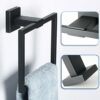 Sayayo Black Towel Rail Hand Towel Holder Towel Ring Wall Mounted for Bathroom Kitchen, SUS304 Stainless Steel Modern Square Design, EGK8009-B