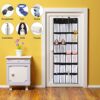24Large Mesh Pockets Over The Door Shoe Organizer Hanging Shelf Shoe Rack Storage Stand Organiser Holder Baby Closet Storage Hook with 6 Shoes St