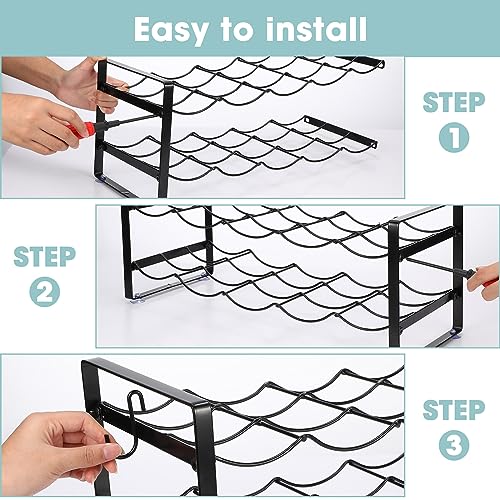 Therwen 2 Pcs Metal Wire Water Bottle Organizer for Cabinet 10 Bottles Water Bottle Storage Organizer Free Standing Water Bottle Holder Water Bot