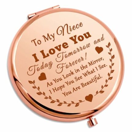 Niece Gifts from Aunt Niece Compact Mirror Inspirational Gift for Niece from Auntie Uncle Niece Graduation Birthday Gifts Motivational Gifts for