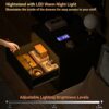 armocity Night Stand Set 2 with Charging Station, Nightstand Set of 2 with LED Lights, Modern Nightstand Bedside Table with Big Capacity Acrylic