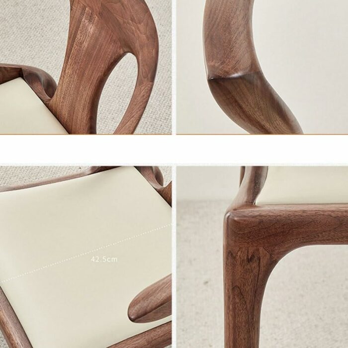 JJZXD Retro Simple Dining Chairs Solid Wood Chair Negotiate Reception Office Home Furniture