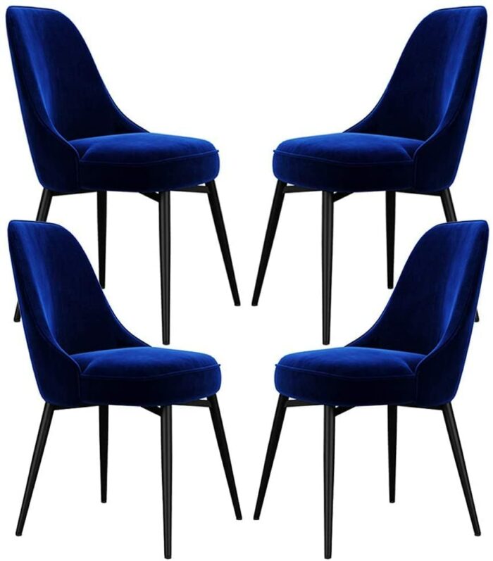 dining chair Kitchen Dining Chairs Set Office Business Chairs, 4 Pcs Dining Chairs Gold Velvet Seat Sponge Filling Back Metal Legs Antislip Foot