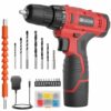 FADAKWALT 12V Cordless Drill Driver, Battery Cordless Drill Kit, 3/8” inch Keyless Chuck, Blue Electric Screwdriver, 21+1 Torque Setting, Combi D
