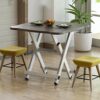 LUKEO Folding Table Household Dining Table Small Family Dining Table Outdoor Folding Square Table 4-person Small Table (Color : Argento)
