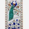 Gifts And Artefacts 24 x 48 Inches Nature Art Inlay Work Kitchen Back Splash Rectangle Shape White Marble Dining Table Top Add Royal Look to your