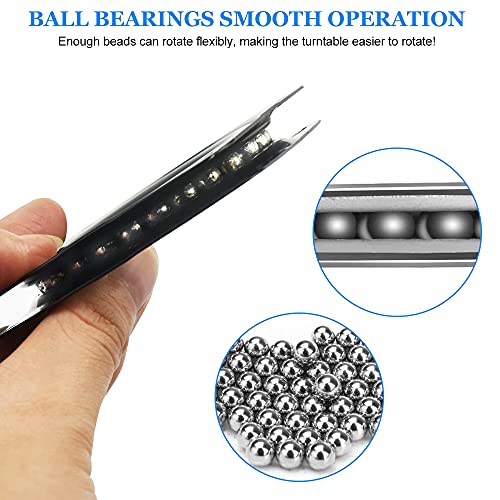 STCRERAG 4 PCS Square Rotating Swivel Plate Black Lazy Susan Turntable Bearing Bar Stool Swivel Plate Replacement 360 Degrees Rotating Tray with