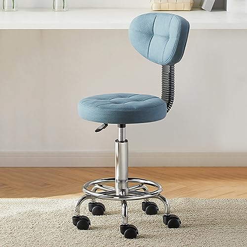 360° Swivel Barstools, Height Adjustable Counter Height Bar Chairs, with Back & Footrests & Quiet Casters, for Home Bar,Grey