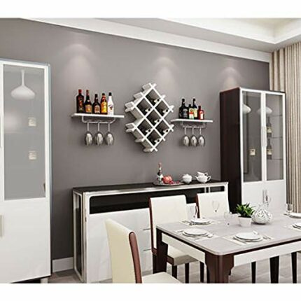 Simple Modern Wooden Wine Rack Creative Wall Stylish Simplicity Wine Rack Home Multi-Function Storage Wine Rack Living Room Display Stand Double