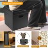 TOONGEEN Dark Grey Ottoman Storage Box, Quality Leather Folding Storage Box with Coffee Table Lids & Seat, Footstool with Storage for Living Room