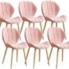 Kitchen Dining Room Furniture Chairs Kitchen Chairs Set Of 6 Velvet Dining Chairs Metal Legs Retro Kitchen Chairs for Kitchen Restaurant Modern O
