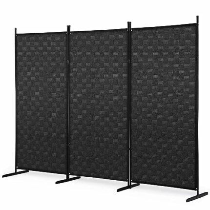 Black Divider for Room Separation Privacy Dividers for Rooms 3 Panel Folding Screen Indoor Partition Wall Devider Freestanding Portable Changing