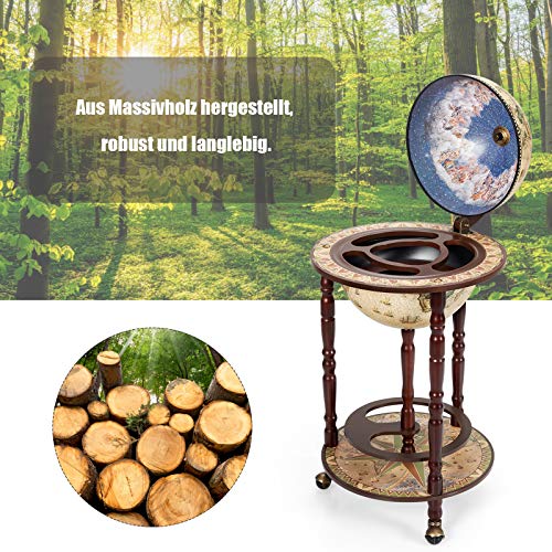 COSTWAY Globe Bar, Beige, Approx. 45 x 45 x 88 cm (L x W x H)