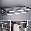 N/A Bathroom Lavatory Towel Rack Towel Shelf with Two Towel Bars and hook Wall Mount Holder,SUS 304 Stainless Steel Matte