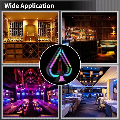 DIMEGON Glow Bar Wine Bottle Display, Ace of Spades Bottle Presenter with Multiple Lighting Modes & Remote Control, Glowing Champagne Display Sta